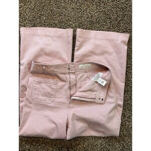 ZARA  Light Pink Pants The ZW Twisted Seam Jeans Denim Wide Leg Size 12 J7
